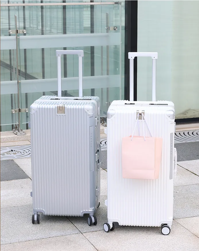 Sac accroché au crochet avant de la valise 28 pouces blanche