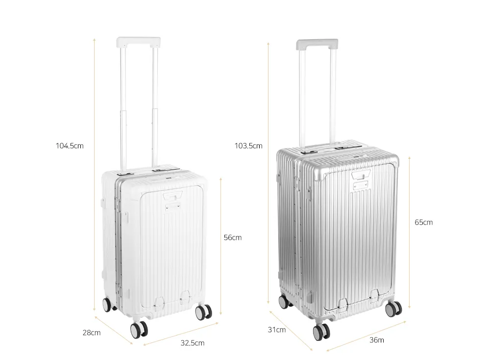 Valises 20 et 24 pouces avec leurs dimensions